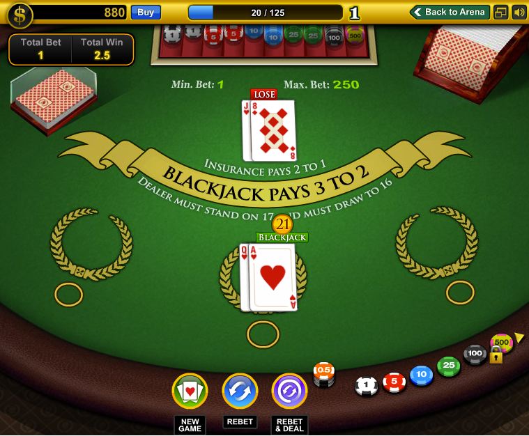 Blackjack table